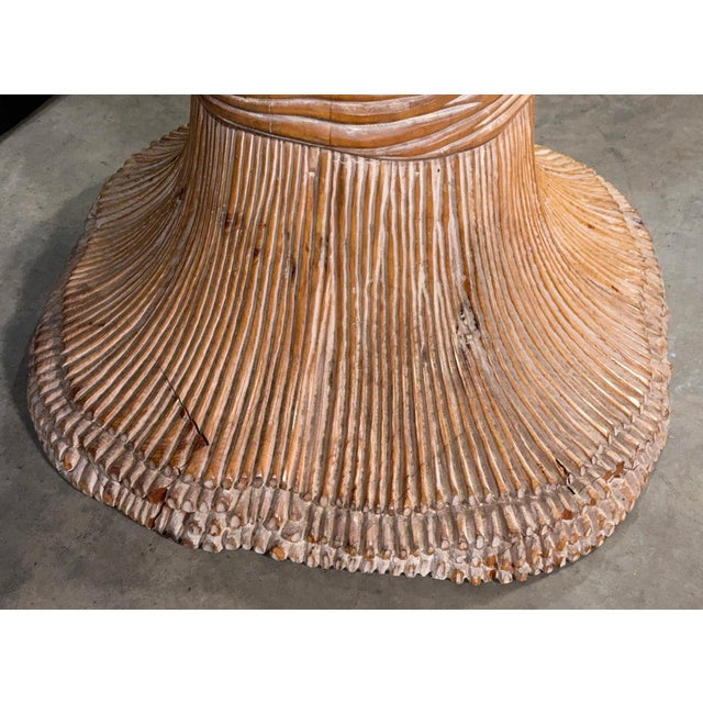 Carved Wood Wheat Sheaf Dining Table Base by Chelini of Florence Italy, 1970s For Sale - Image 9 of 12