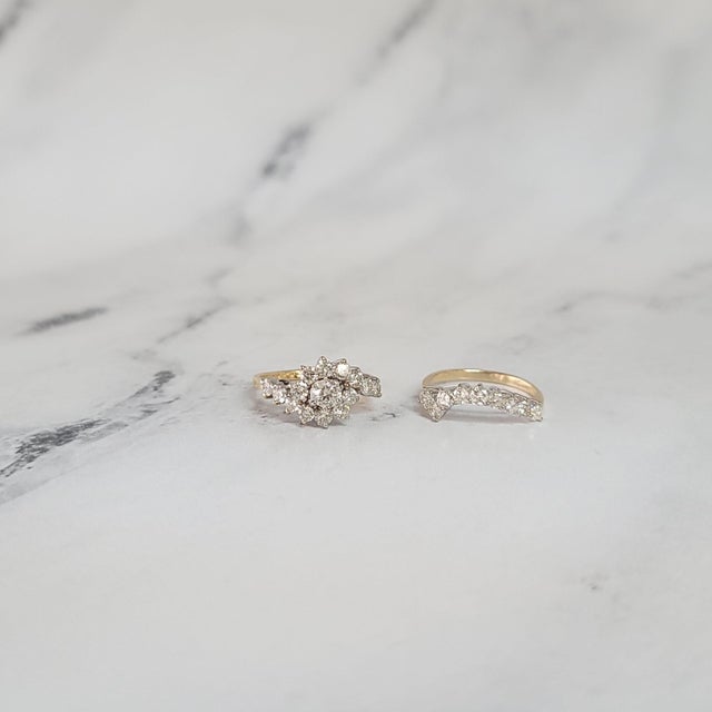 2020s Two Carat Diamond Wedding Ring Set, Size 9 For Sale - Image 5 of 5