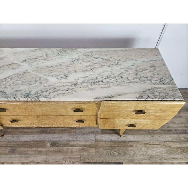 Wood Vintage Maple Chest of Drawers with Marble Top, 1950 For Sale - Image 7 of 18