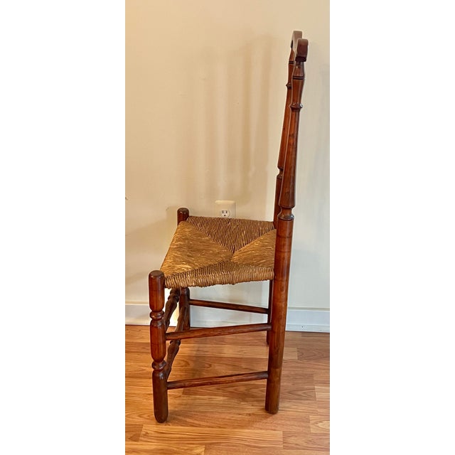 Wood Antique William & Mary Bannister Back Side Chair For Sale - Image 7 of 10