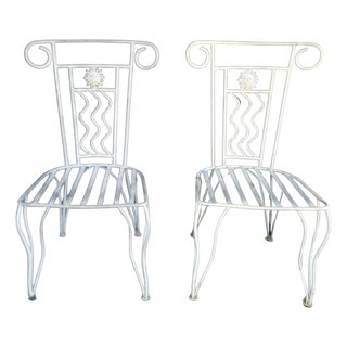 Wrought Iron Sun Chairs Garden, Dining or Side For Sale