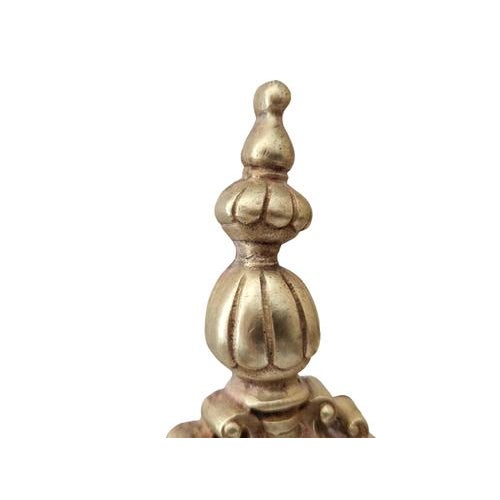 19th Century French Brass Fireplace Chenets, Set of 2 For Sale - Image 9 of 11