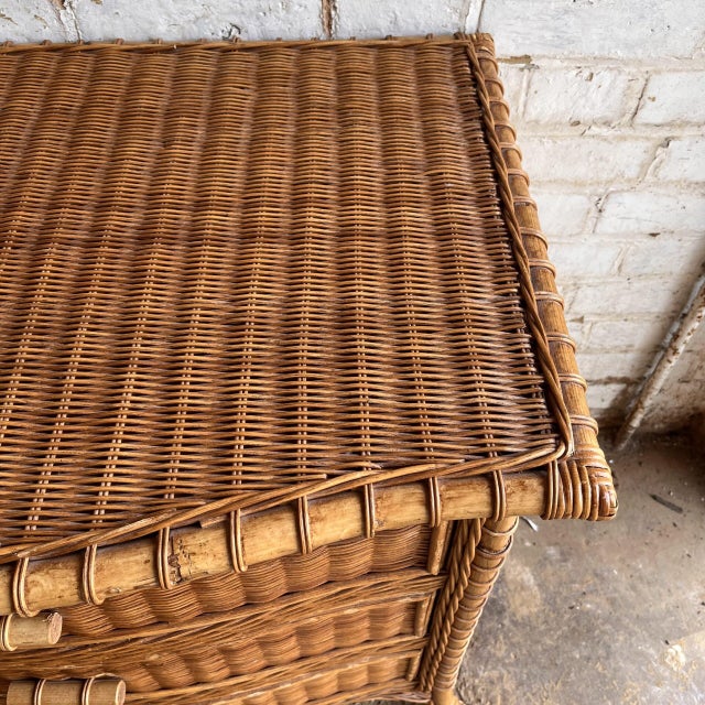 Vintage Wicker Serpentine Chest of Drawers For Sale - Image 9 of 10