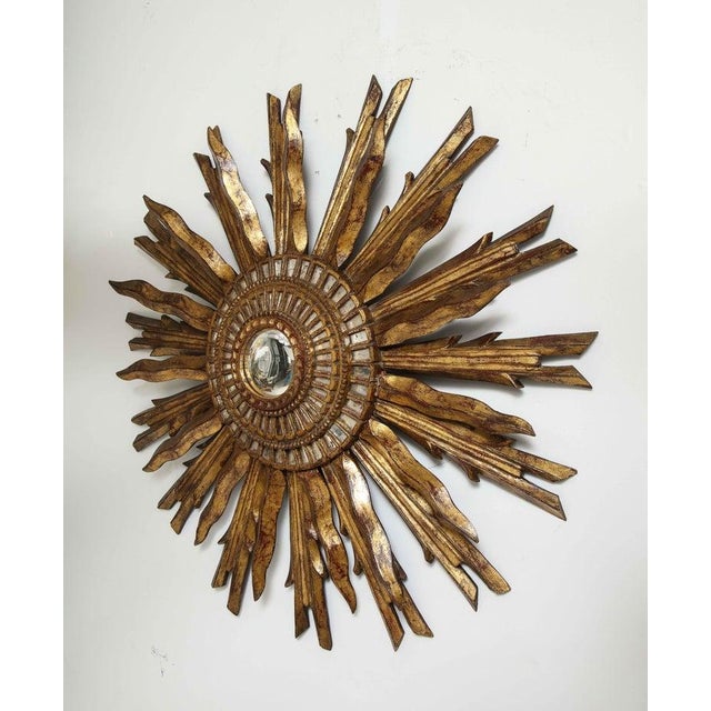 Vintage Giltwood Sunburst Mirror For Sale - Image 11 of 12