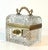 Metal French Baccarat Diamond Cut Crystal Hinged Domed Box with Four Perfumes and Key For Sale - Image 7 of 12