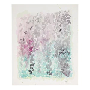 Dotted Pink & Teal Color Field 1963 Watercolor
