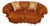 Velvet Burnt Orange Round Sofa For Sale