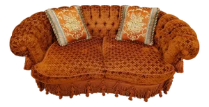 Velvet Burnt Orange Round Sofa