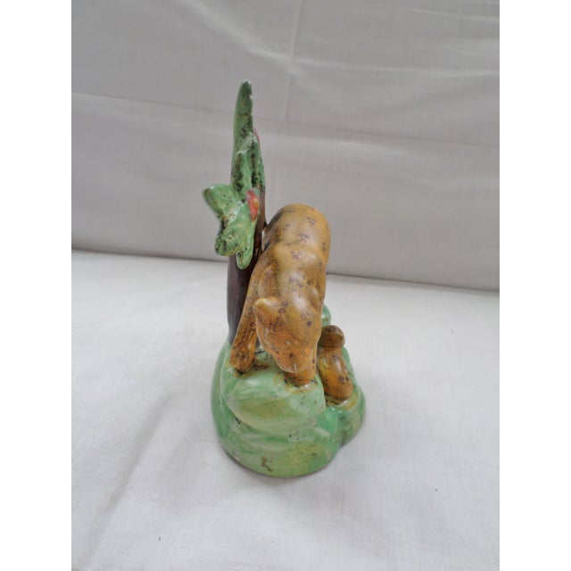 Staffordshire Antique Staffordshire Pottery Leopard Cat With Baby Figurine For Sale - Image 4 of 8