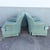 Stanley Furniture Postmodern Turquoise Fabric Clam Shell Scalloped Swivel Lounge Chairs by Stanley - A Pair For Sale - Image 4 of 6