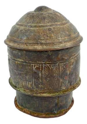Early 20th Century Asante Forowa Chased Brass Box Ghana MATTER COLLECTION