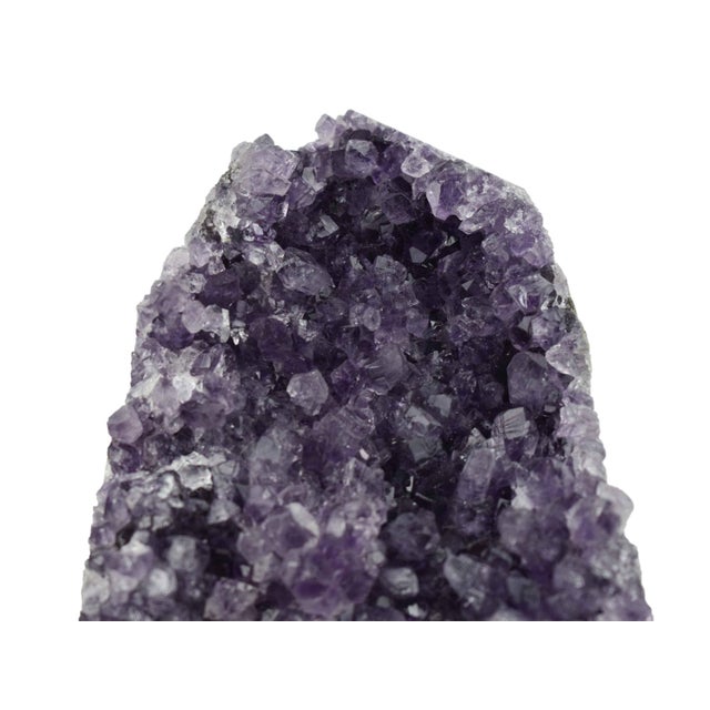 Late 20th Century Natural Purple Amethyst Quartz Crystal Geode Cluster Stone Display Piece For Sale - Image 5 of 8