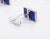 Vintage 18ct White Gold and Lapis Lazuli Cufflinks, 1970s, Set of 2 For Sale - Image 6 of 10