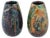 Pair of Mid 20th Century Carved Multicolored Jasper Stone Vases For Sale - Image 4 of 5