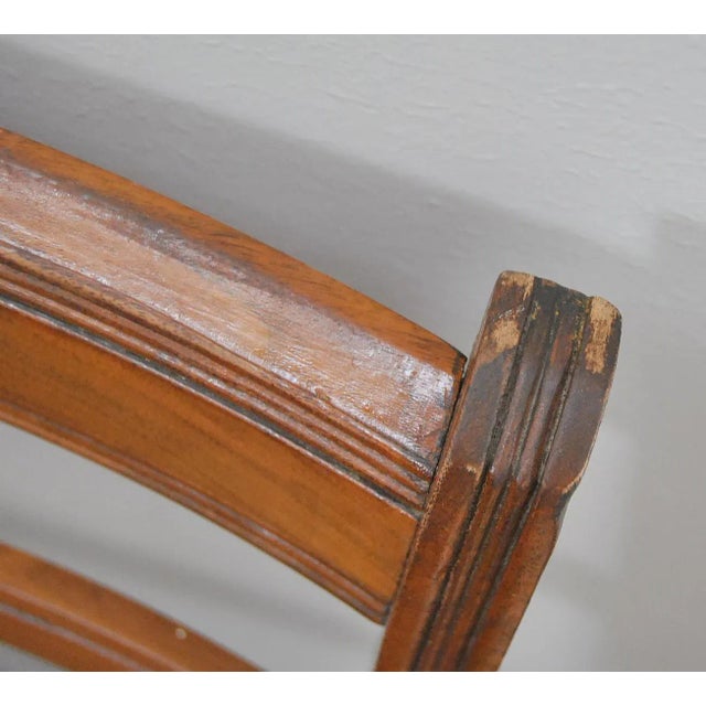 Antique American Classical Walnut Wood Chairs With Caned Seats - Set of 4 For Sale - Image 9 of 14
