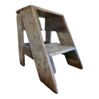 Early 20th Century Primitive Farmhouse Step Stool For Sale