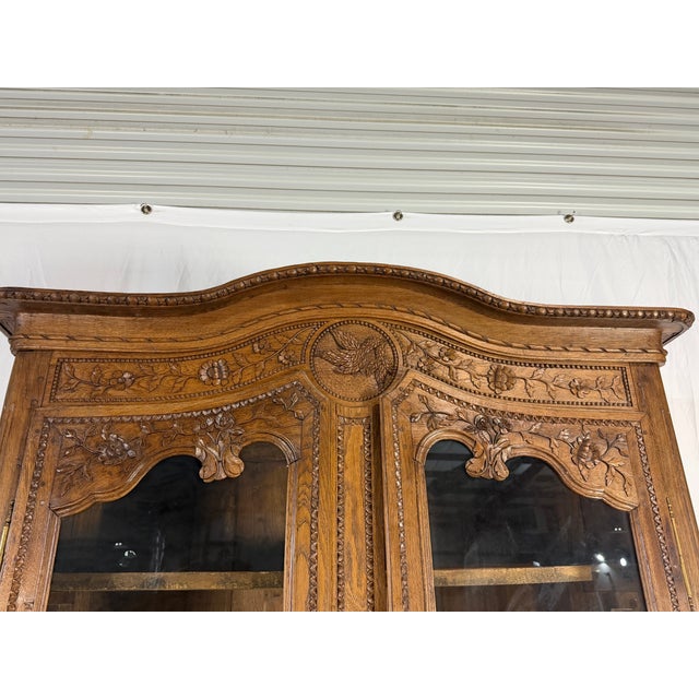 French Country 1840’s Antique Oak French Bookcase For Sale - Image 3 of 7