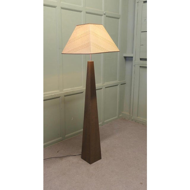 French Postmodern Faux Leather Floor Lamp, 1980 For Sale - Image 3 of 7
