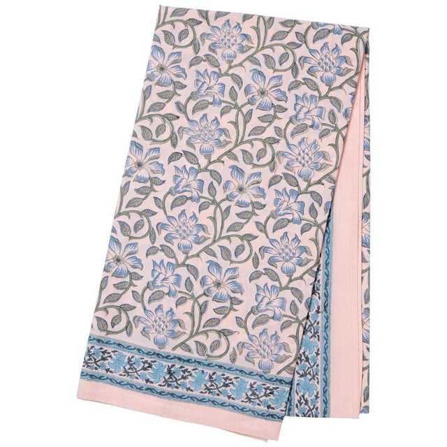 Pink Naaz 12-Seat Dusty Pink Tablecloth For Sale - Image 8 of 8