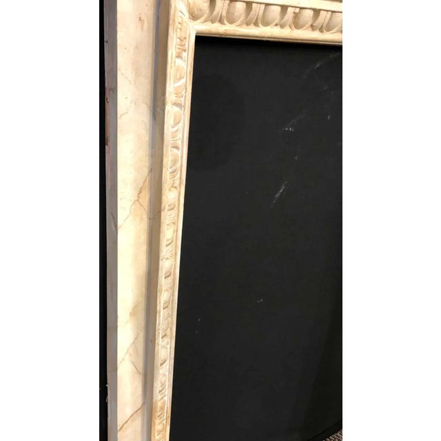 Swedish Painted and Distressed Decorated Fire Surround in Faux Marble Finish For Sale - Image 10 of 13