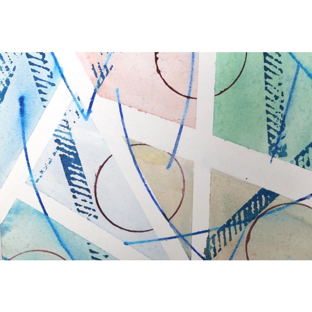 Abstract Harold Wallerstein - Geometric Abstract Watercolor on Paper For Sale - Image 3 of 5