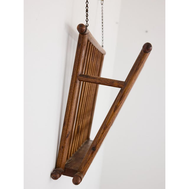 Aesthetic Movement Oak Hanging Magazine Rack With Bobbin Lattice, c.1880 For Sale - Image 9 of 18