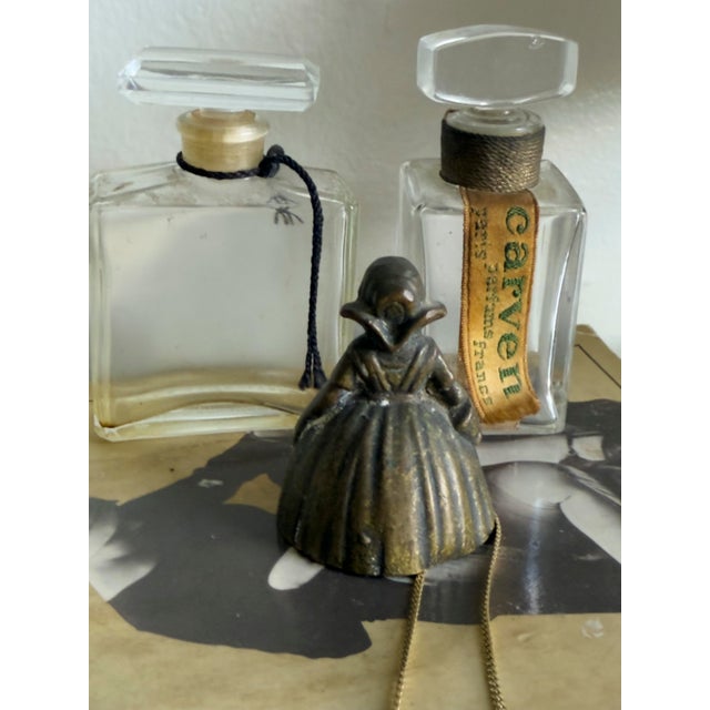 Vintage Dutch Girl Figural Brass Table Bell Novelty Desk Call Bell For Sale In New York - Image 6 of 13