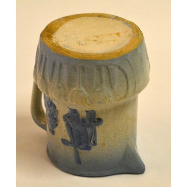 Early 20th Century Dutch Windmill Tulip Motiv Blue Beige Stoneware Pitcher For Sale - Image 12 of 14