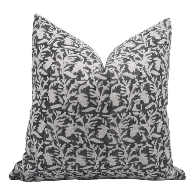 Fabdivine Block Print Decorative Pillow Cover 18x18 Inch Handcrafted - Amavsya For Sale