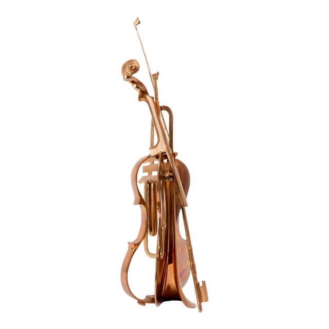 Arman, Arman Telemann Cut Violin Concerto Hand Signed Cast Bronze Sculpture Assemblage, 1992 For Sale