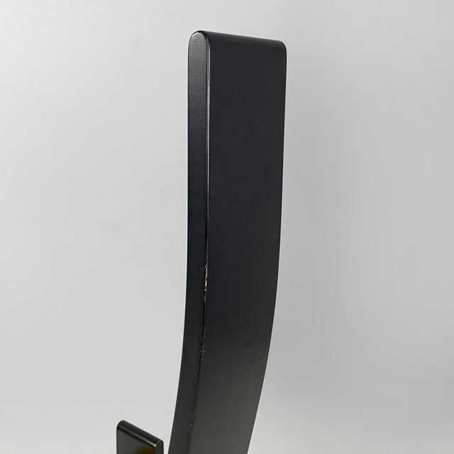 Modern Italian Black Wood and Yellow Fabric Chairs Golem attributed to Vico Magistretti for Poggi, 1970s, Set of 2 For Sale - Image 15 of 18