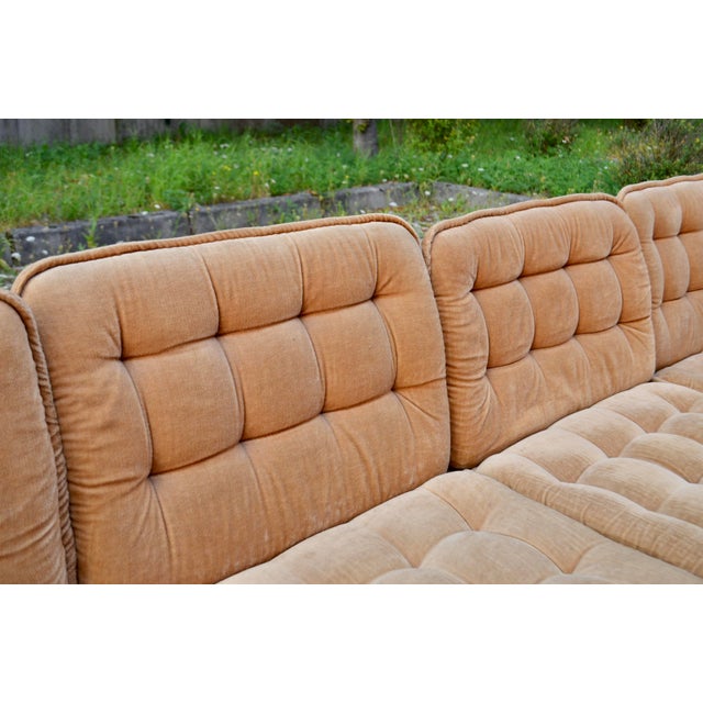 Vintage Champagne Modular Sofas, 1970s, Set of 7 For Sale - Image 15 of 18