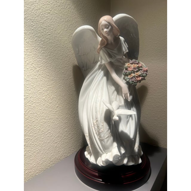 Lladro' Flowers of Peace Limited Edition Angel With Dove & Floral Bouquet For Sale - Image 12 of 12