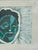 1970s Framed Contemporary Figurative Portrait Print in Blue and Green. For Sale - Image 9 of 10