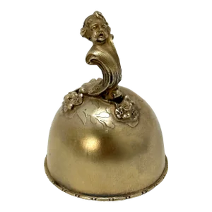 Fine Quality Antique American Victorian Rococo Style Gold Gilt Sterling Silver Dinner Bell Made by Gorham in 1897