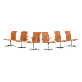 Walter Knoll Low-Back Oxford Dining Chairs Set of Six For Sale