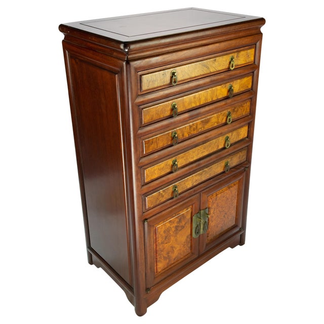 19th Century Chinese Rosewood Flatware Chest For Sale