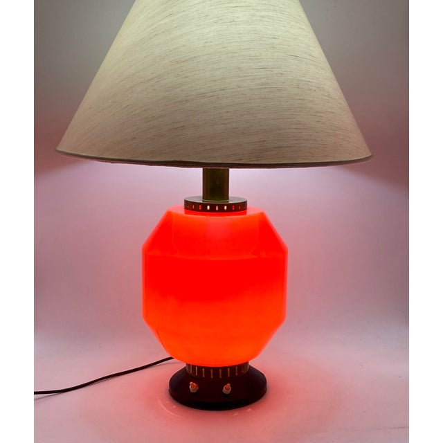 1960s Space Age Orange Glass Table Lamp Base from Stilnovo, Italy, 1960s For Sale - Image 5 of 18