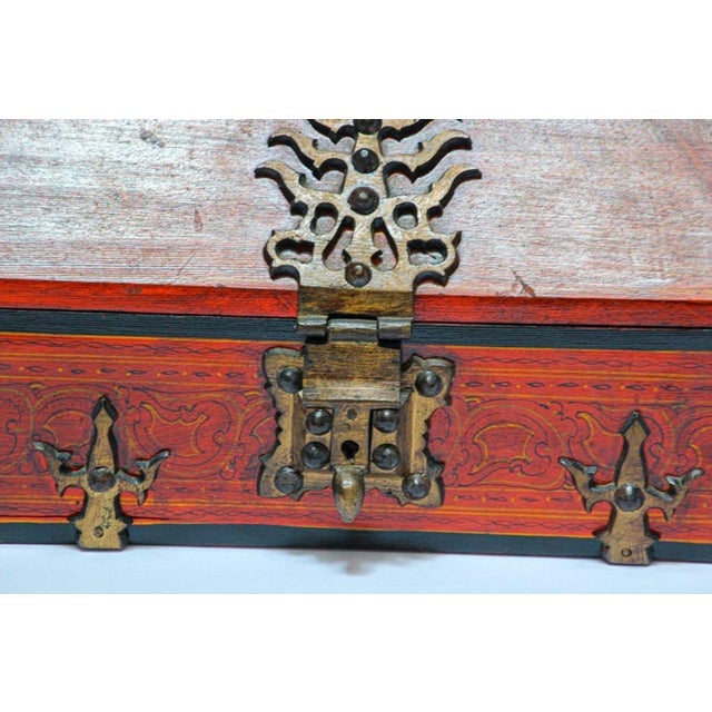 South Indian Netturpetti Jewelry Box, Teak & Brass, Circa 1950 For Sale - Image 4 of 18