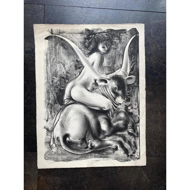 Contemporary Hans Erni, L'enlèvement d'Europe, Lithograph For Sale - Image 3 of 8