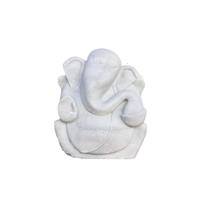 Beautifully Carved Marble Garden Ganesh For Sale - Image 9 of 9