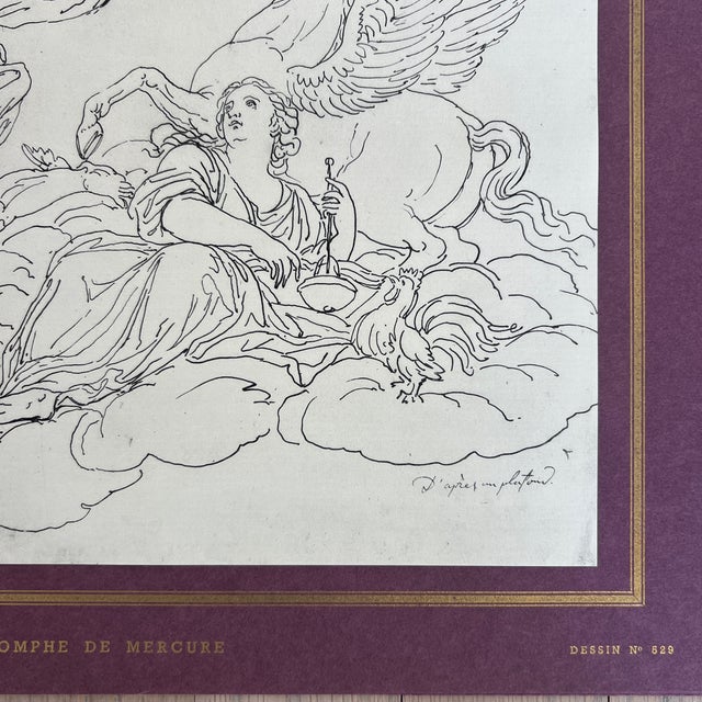 Neoclassical Vintage French 1953 Neoclassical Style Louis David Print For Sale - Image 3 of 5