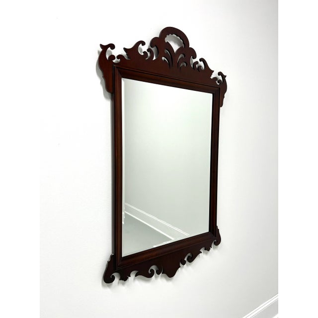 Brown White of Mebane Mahogany Chippendale Style Beveled Wall Mirror For Sale - Image 8 of 8