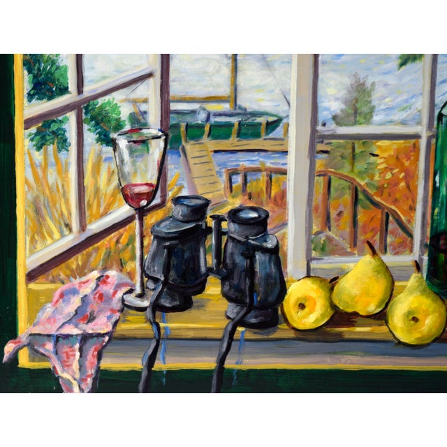 Trompe l'Oeil Still Life and Landscape in Acrylic on Masonite by Richard M. Bacon For Sale In Monterey, CA - Image 6 of 9