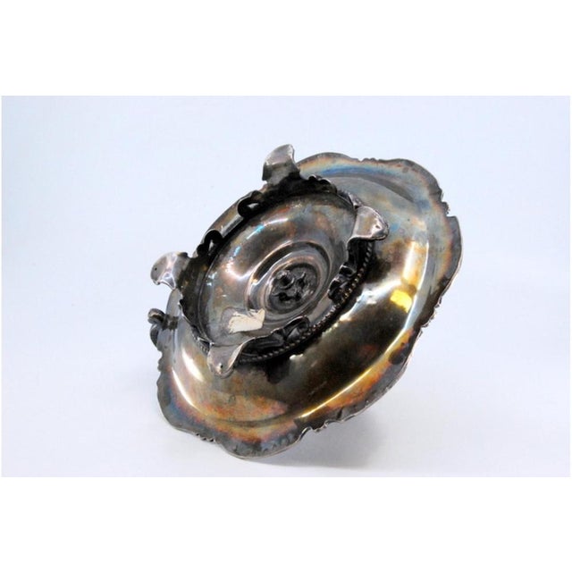 Metal Silver Paddle with Shell Shape and Engraved Plant Motifs For Sale - Image 7 of 11