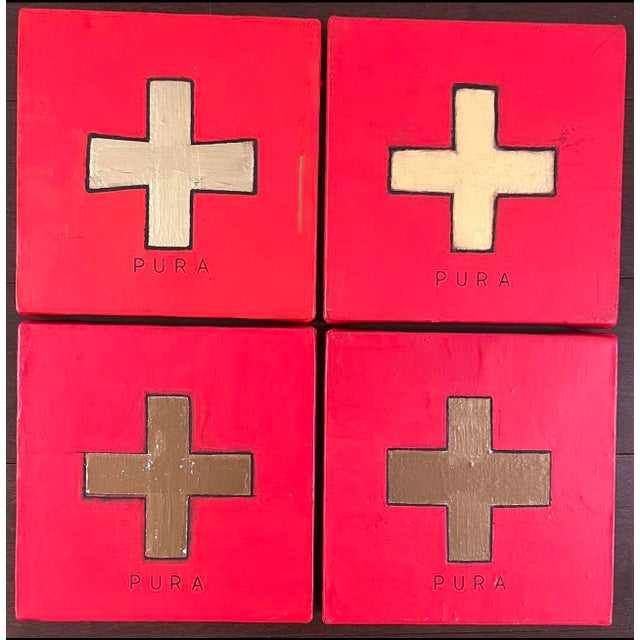 Unique twelve-panel art installation entitled "Pura Grid" by the late Rode Island artist Jeanne Risica . Oil on canvas...