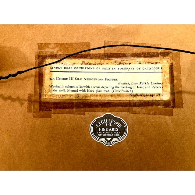 Late 18th-Century Embroidered Depiction of Old Testament Meeting of Isaac and Rebecca at the Well For Sale - Image 10 of 11