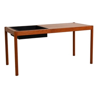 Scandinavian Teak Bench with Plant Holder, 1960s For Sale