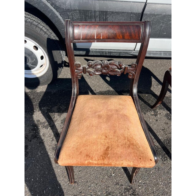 Pair of Antique 19th Century Carved Wood Accent Chairs For Sale - Image 4 of 6