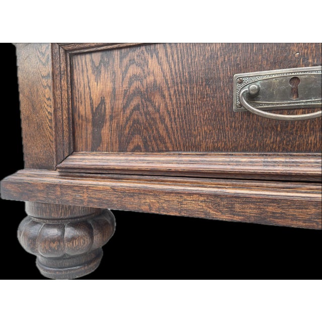 Brown Antique Neo-Renaissance Oak Display Cabinet, 1910 For Sale - Image 8 of 18